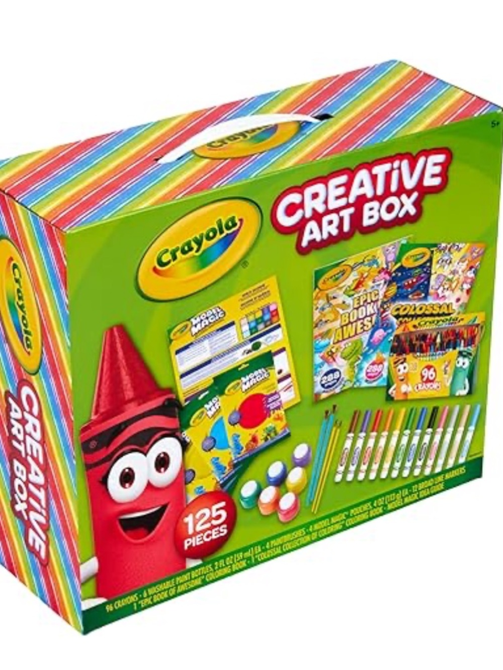 Crayola Creative Art Box - 125 pieces - NEW, 96 Crayons, 12 Markers, Clay, Paint